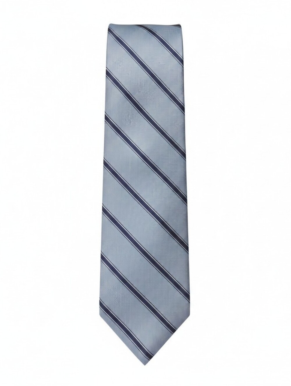 Brooks Brothers Light Blue Tie with Navy Diagonal Stripes